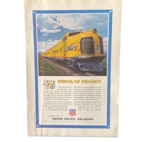 Vintage 1943 Union Pacific Railroad Symbol of Power Ad Advertisement - Picture 3 of 4